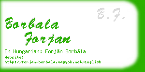 borbala forjan business card